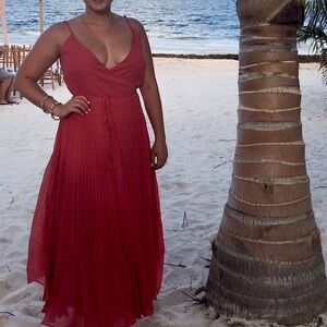 Coral Summer Wedding Maxi Gown for a guest or brisdesmaid dress